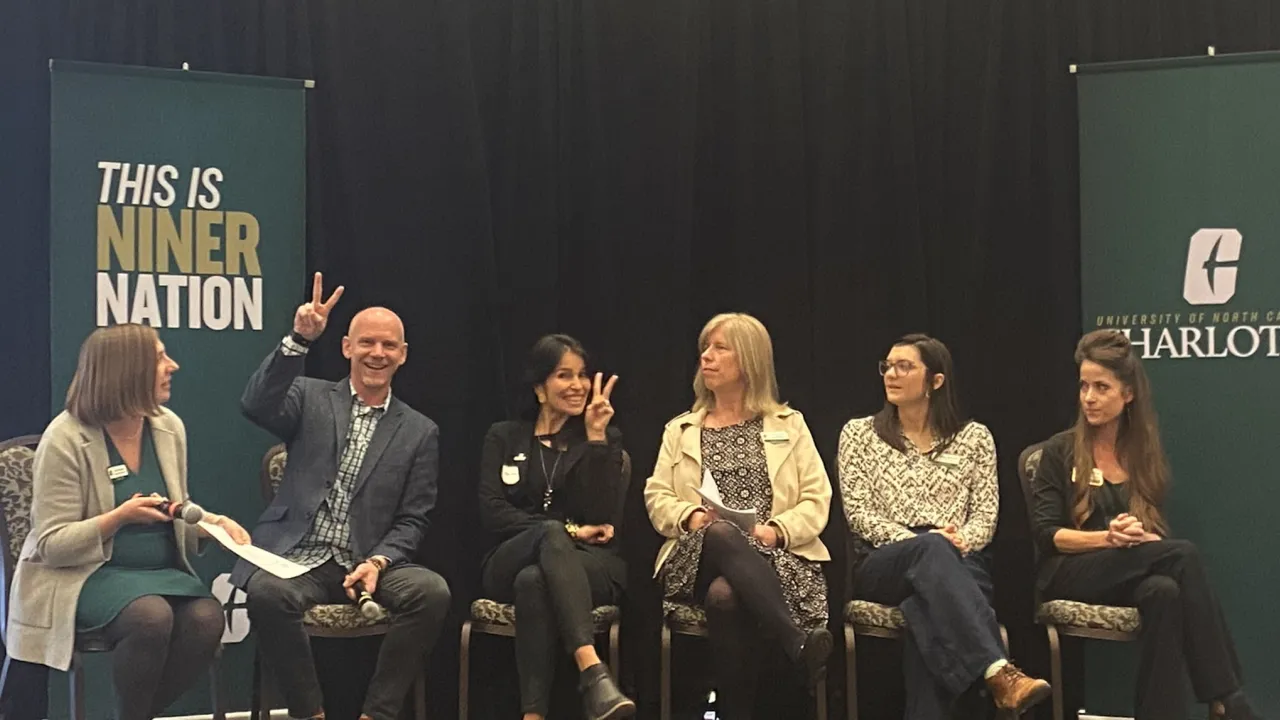 Members of a panel for the Collaboration in Action symposium